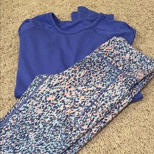 Athleta Kids Matching Set in Blue and Pink